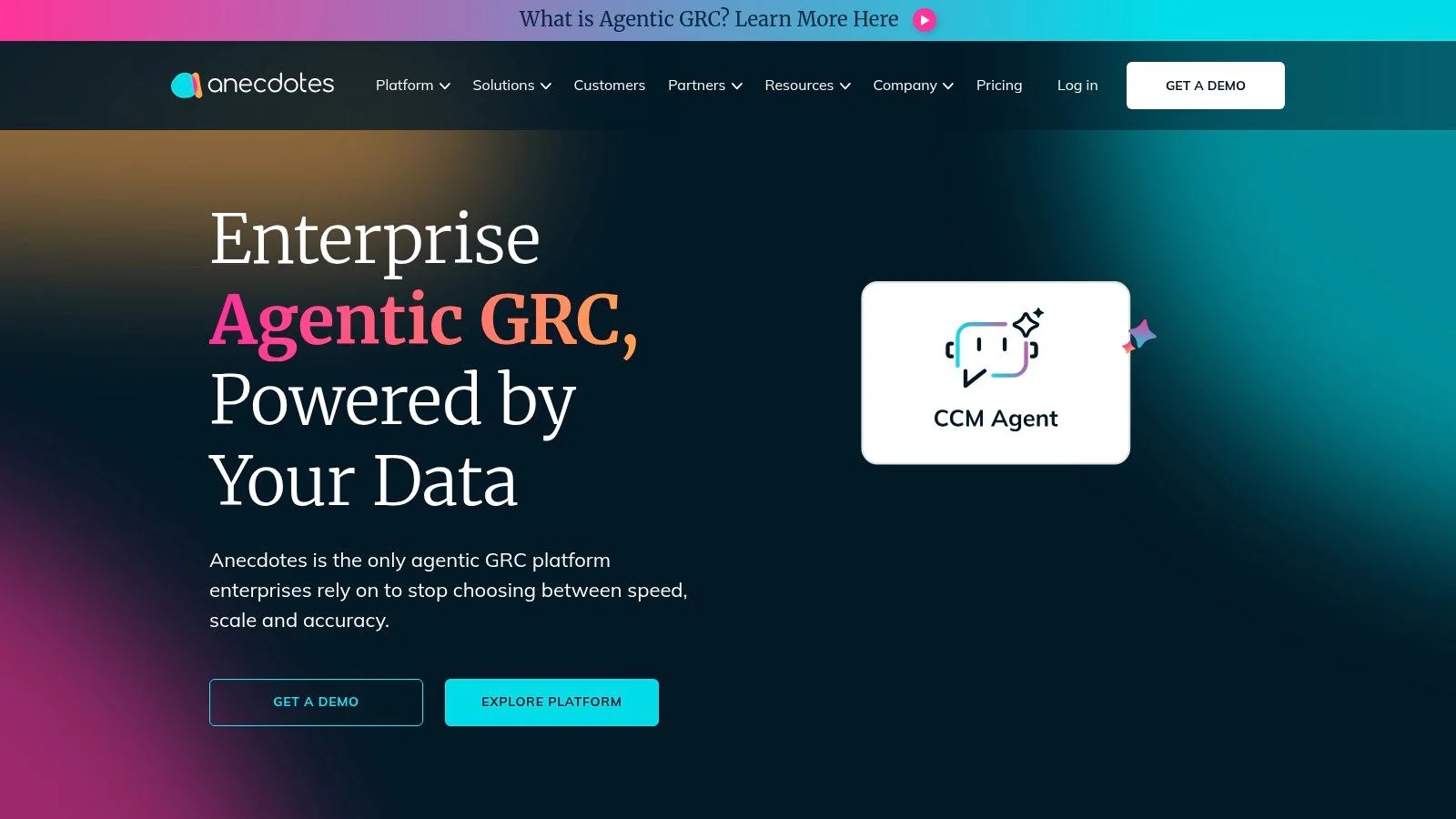 anecdotes' data-centric compliance platform dashboard